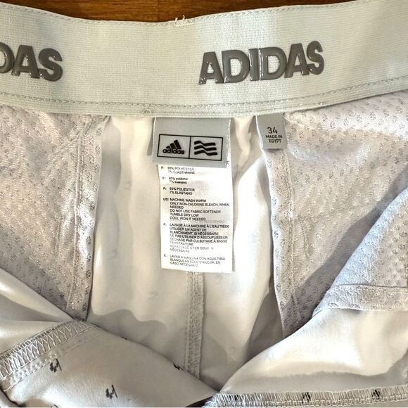 Adidas Men's Golf Shorts Size 34 Light Gray Tree Pattern Flat Front Performance - Picture 4 of 9